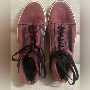 Vans Maroon and Black Canvas Shoes